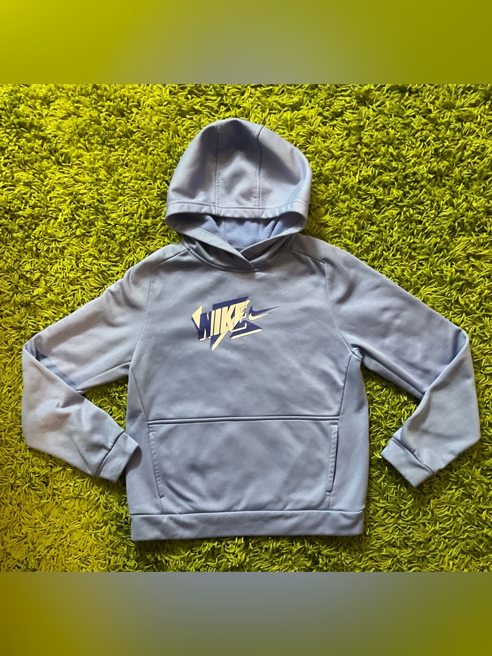 Nike Youth Light Blue Hoodie with White Logo